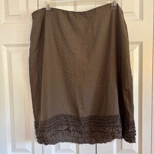 EILEEN FISHER NWT 100% linen skirt ruffle embellished Size XL